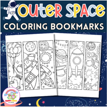 Outer Space Coloring Bookmarks, Outer Space Printables Bookmarks For Kids