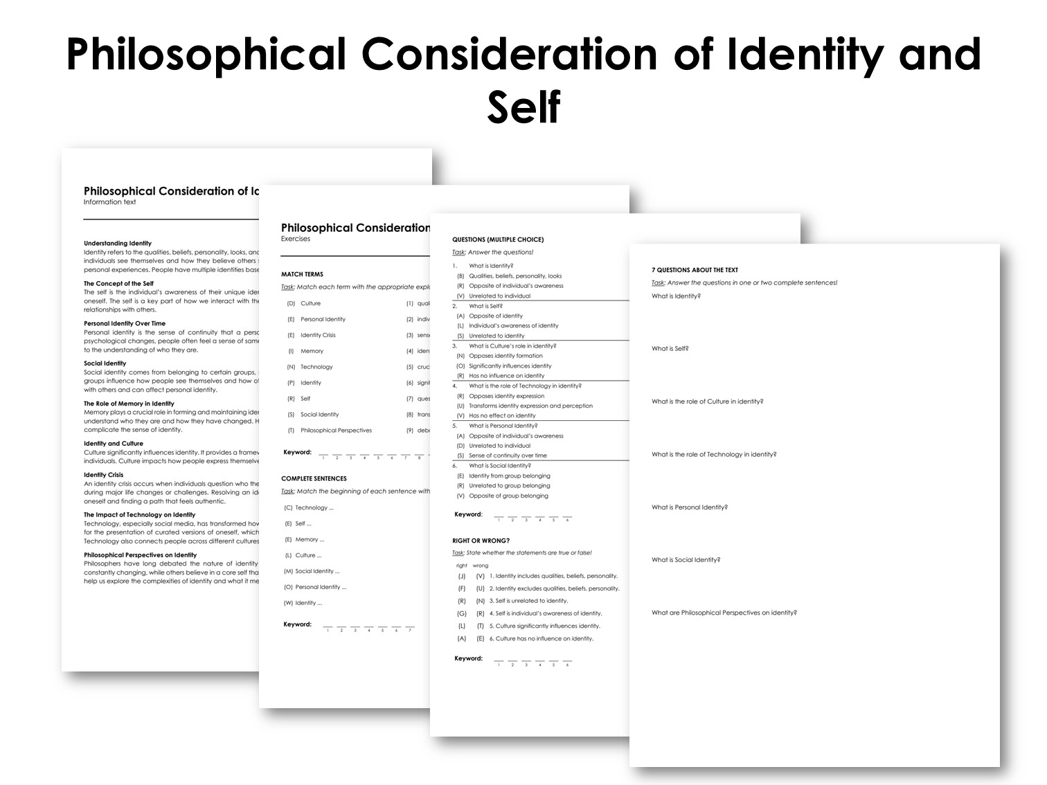 Philosophical Consideration of Identity and Self