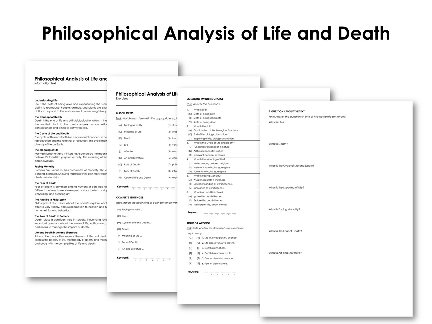 Philosophical Analysis of Life and Death