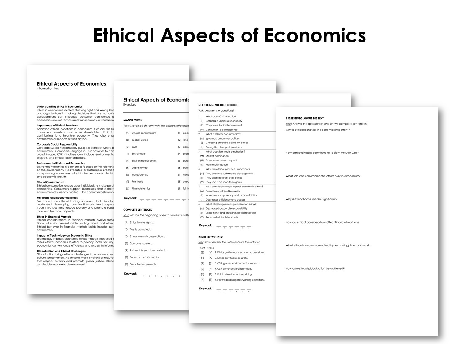 Ethical Aspects of Economics