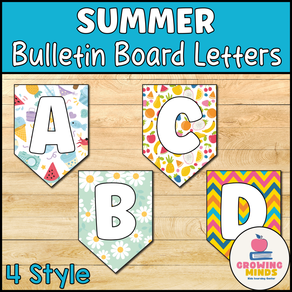 Summer Bulletin Board Bunting letters- end of the year Classroom Decor ...