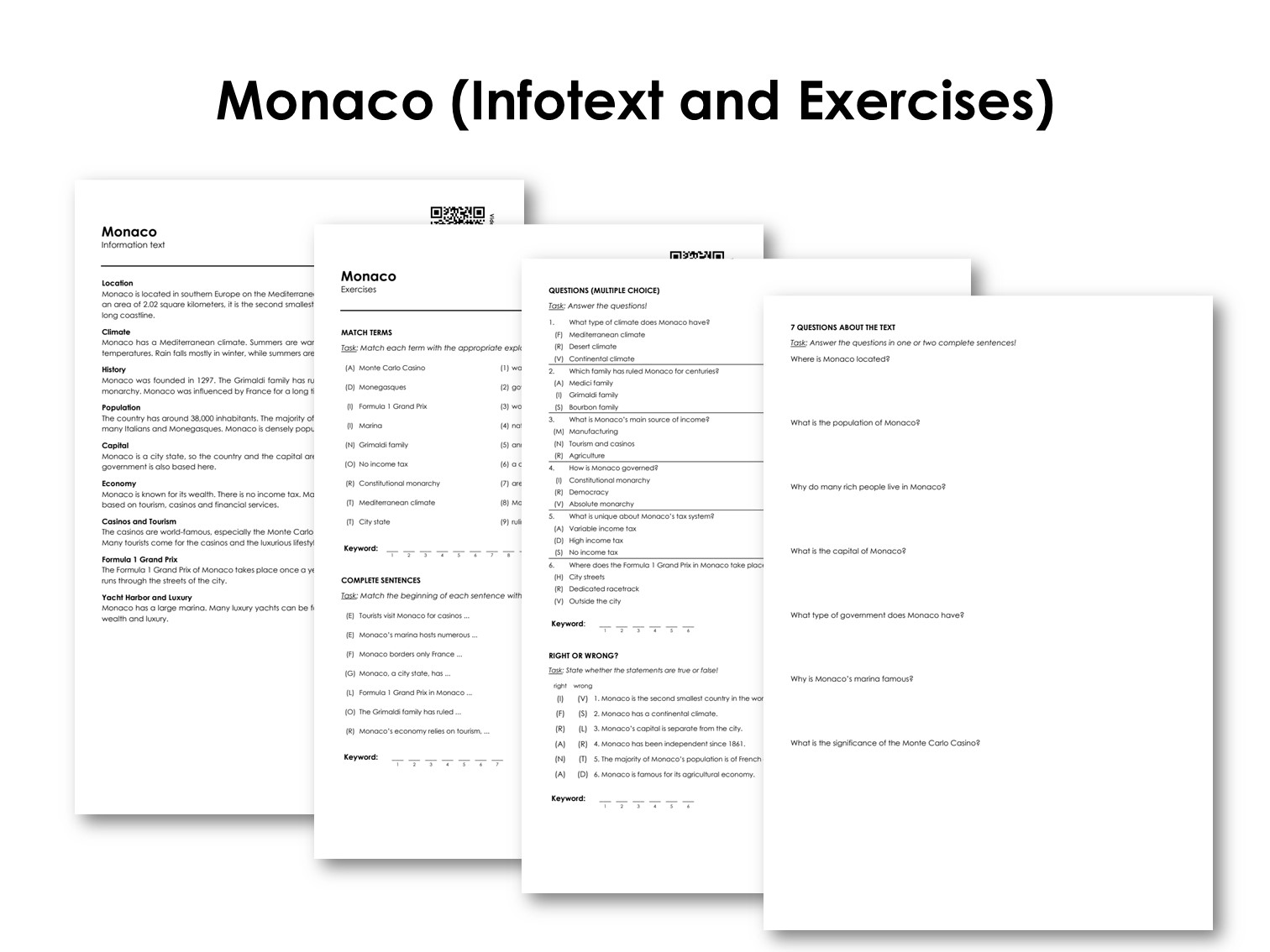 Monaco (Infotext and Exercises)