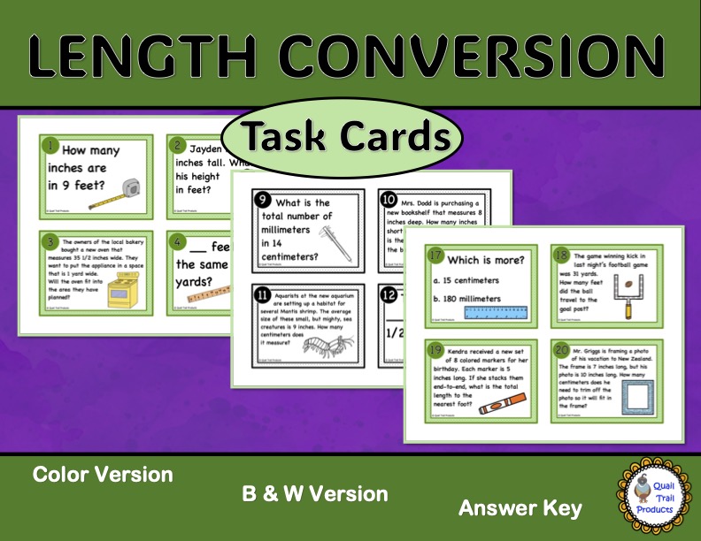 Converting Units of Length Task Cards