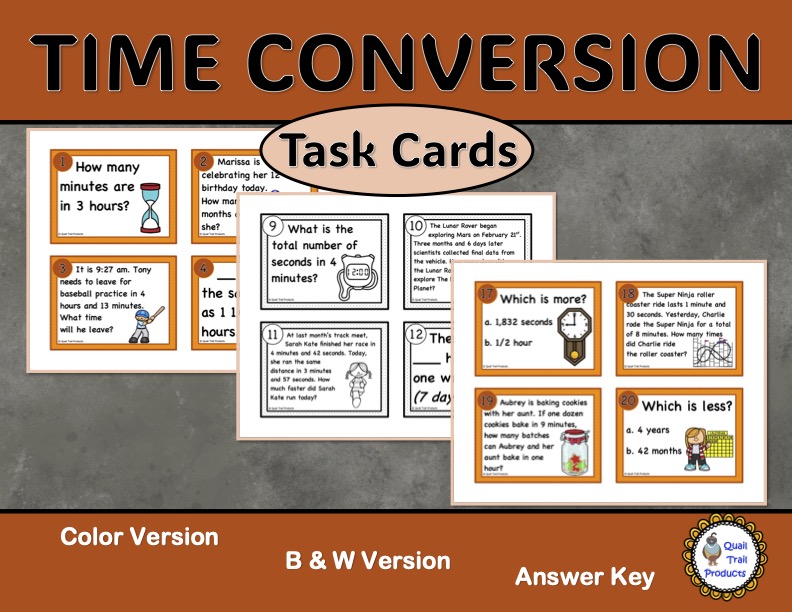 Converting Units of Time Task Cards
