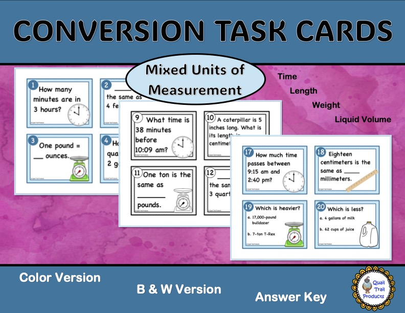Converting Units of Measurement Task Cards