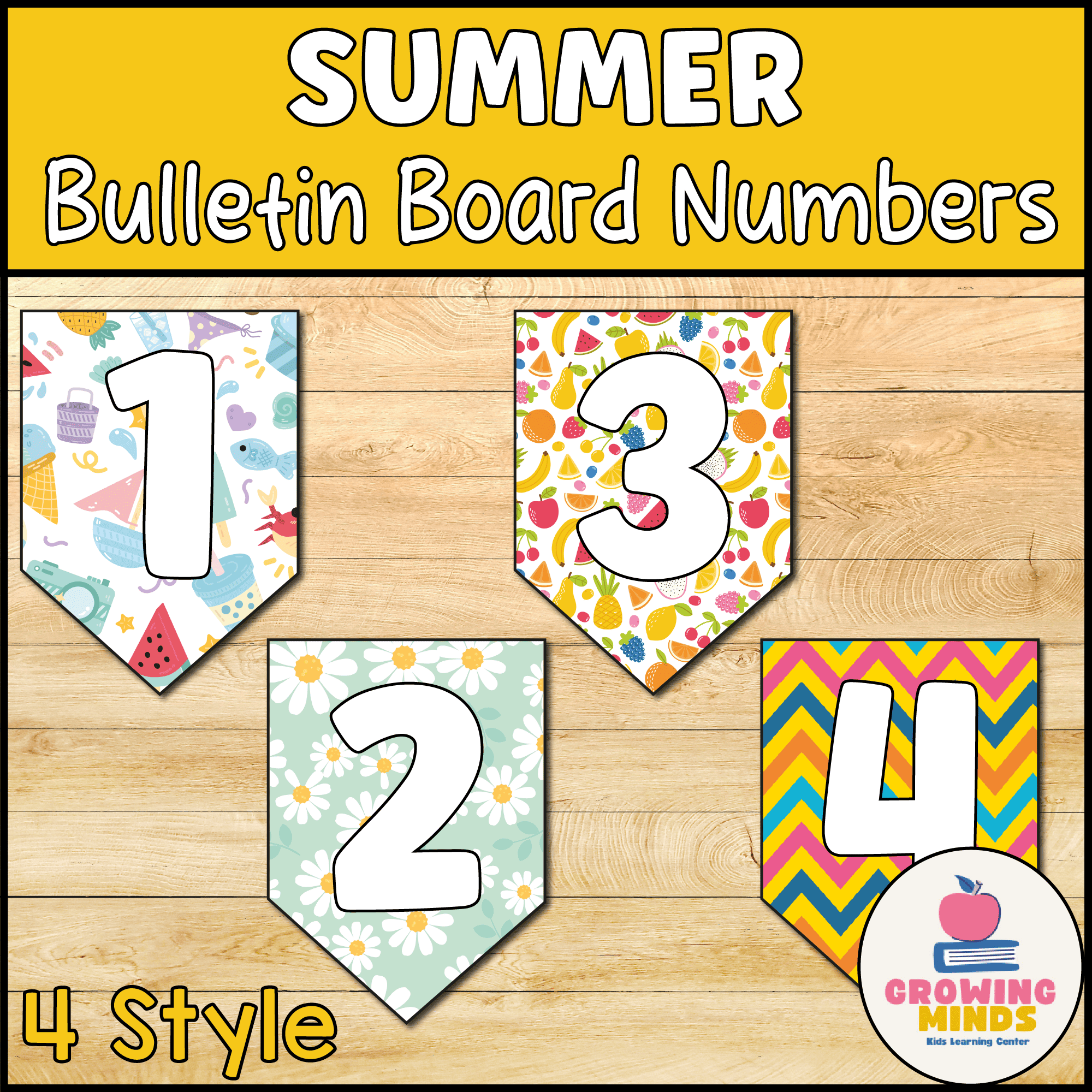 Summer Bulletin Board Bunting numbers- end of the year Classroom Decor Set