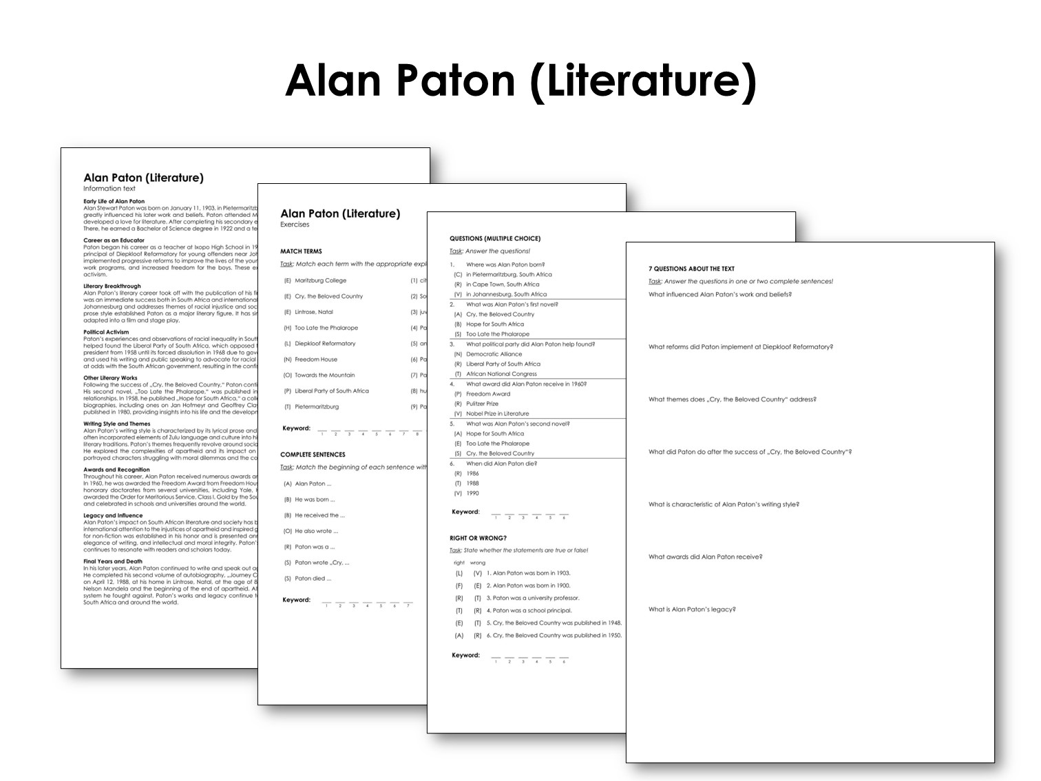 Alan Paton (Literature)