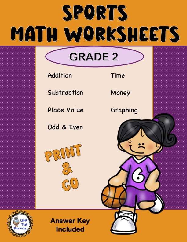 Grade 2 MATH Worksheets | Sports Theme