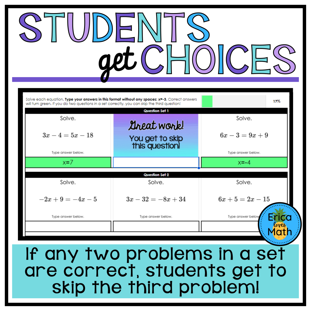 Solving Equations with Variables on Both Sides Digital Activity ...