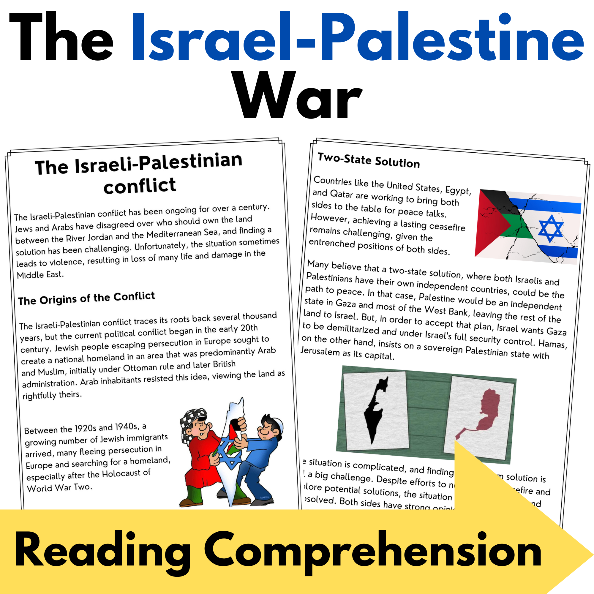 The Israel-Palestine War Reading Comprehension/Worksheet- Last update: April 2024