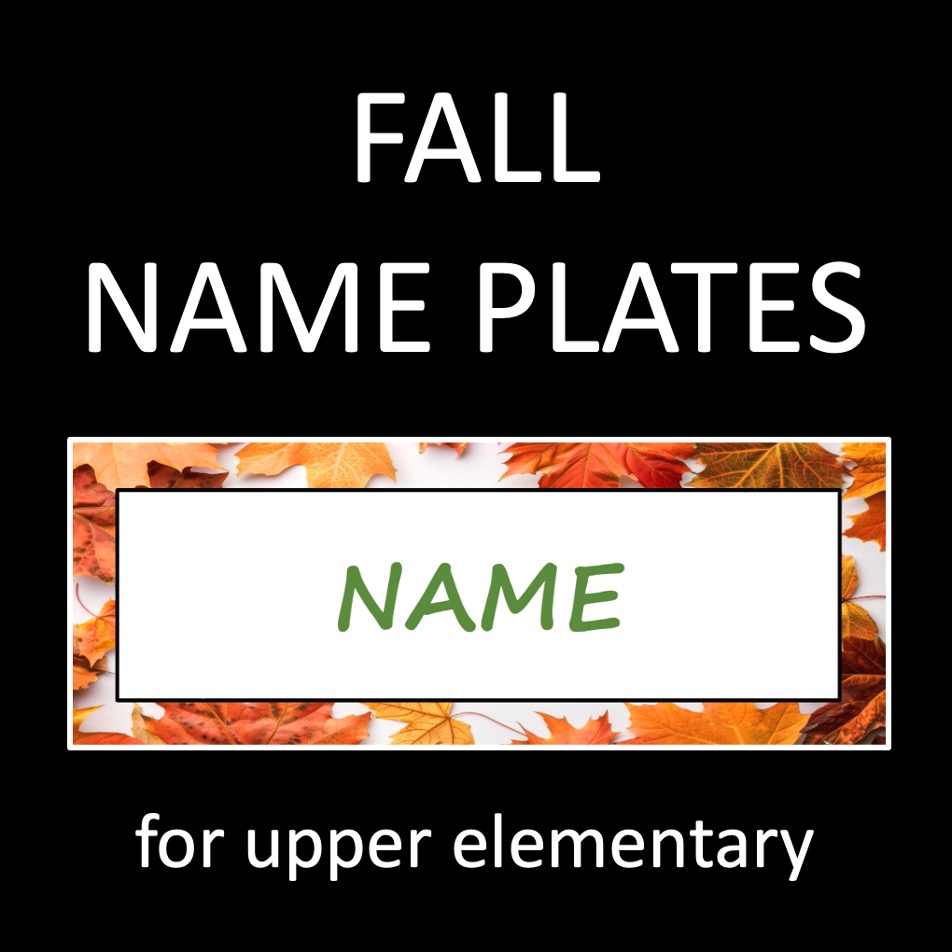 Fall Name Plates - classroom decor for desks