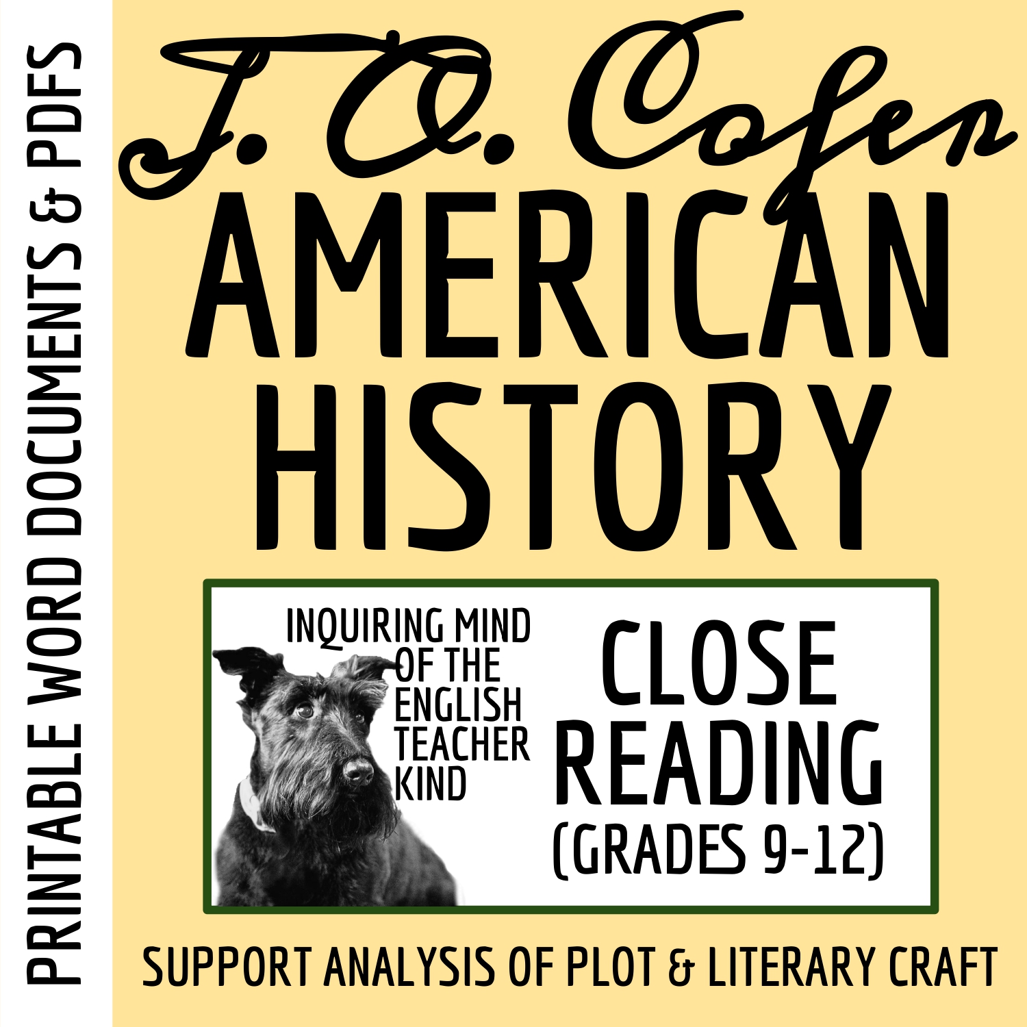 "American History" by Judith Ortiz Cofer Close Reading Analysis Worksheet