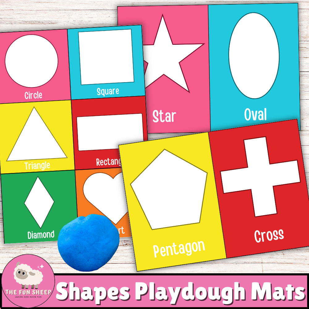 Shapes Playdough Mats | Shapes Visual Cards Early Learning Shapes and Colors