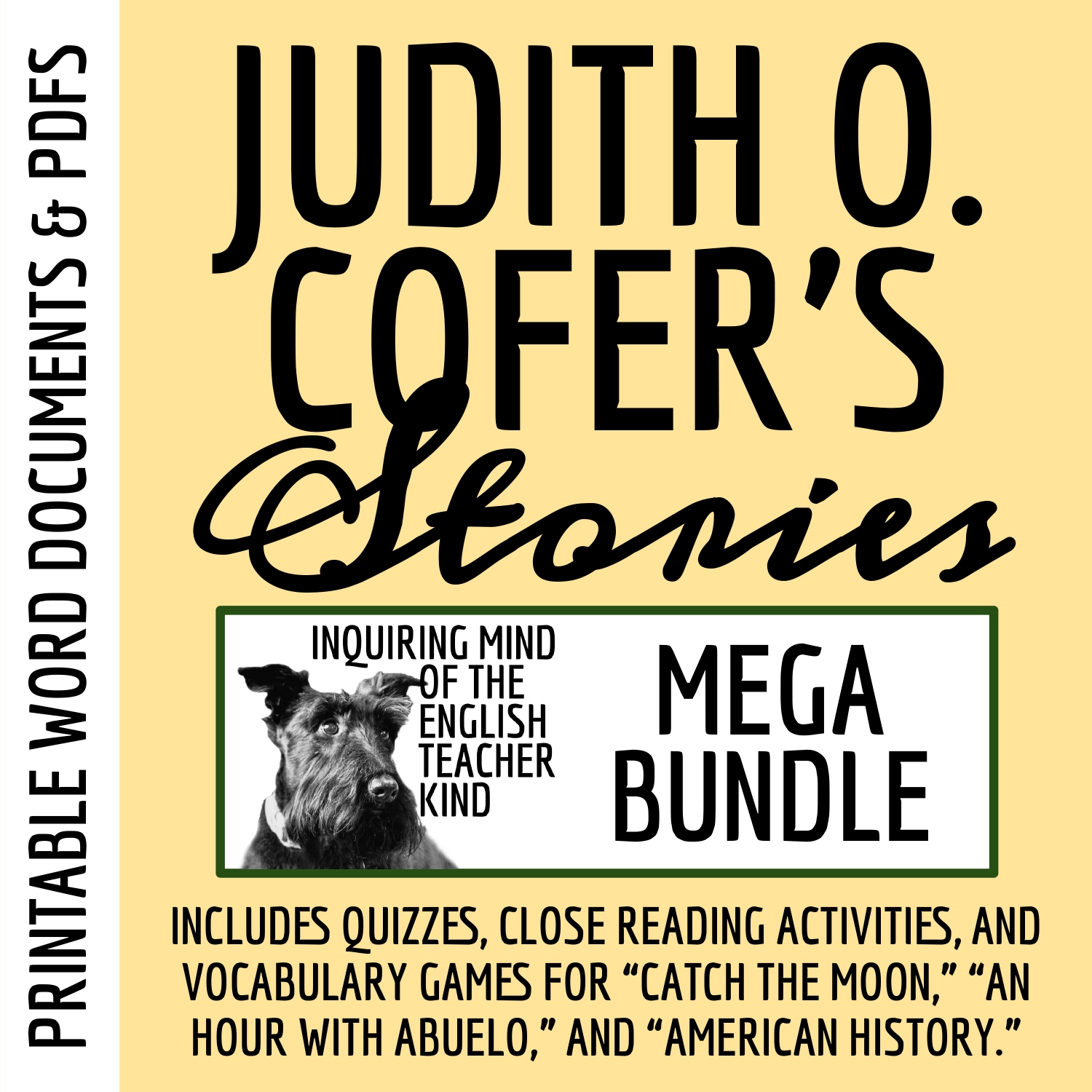Short Stories by Judith Ortiz Cofer Quizzes, Vocabulary Games, and Close Reading Worksheets