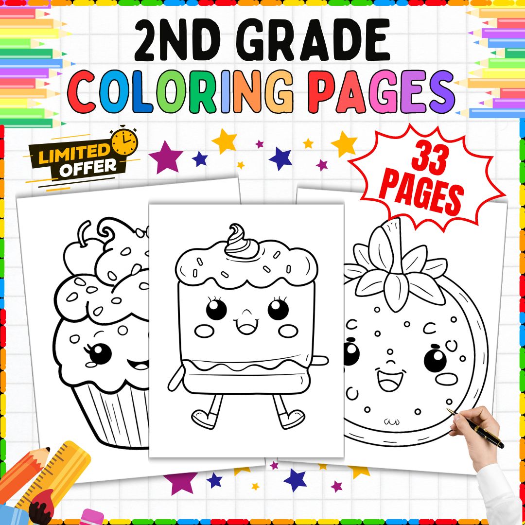 Coloring Pages for 2nd Graders | 33 Printable Activities | Back to School Fun!