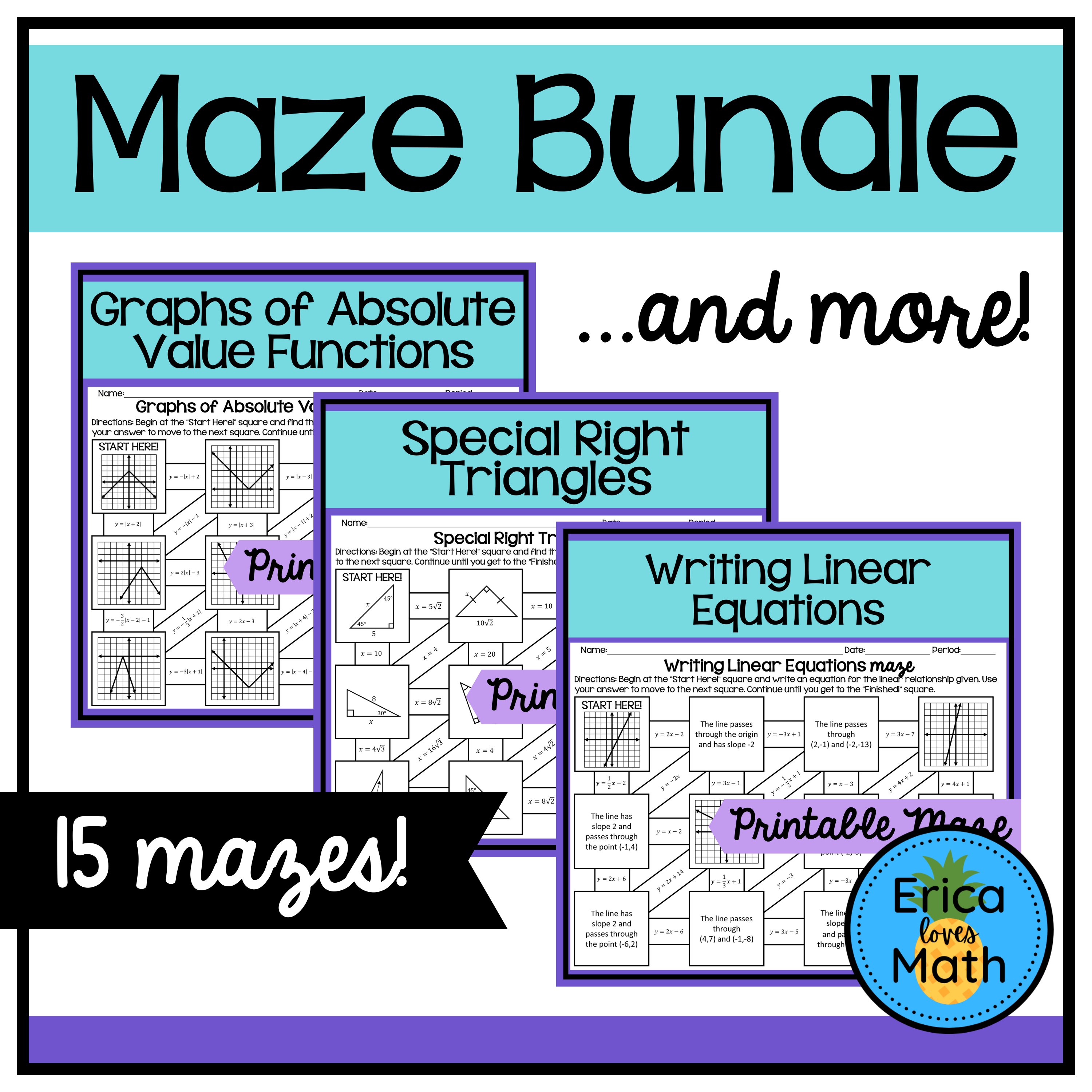 Printable Maze Bundle of Worksheets
