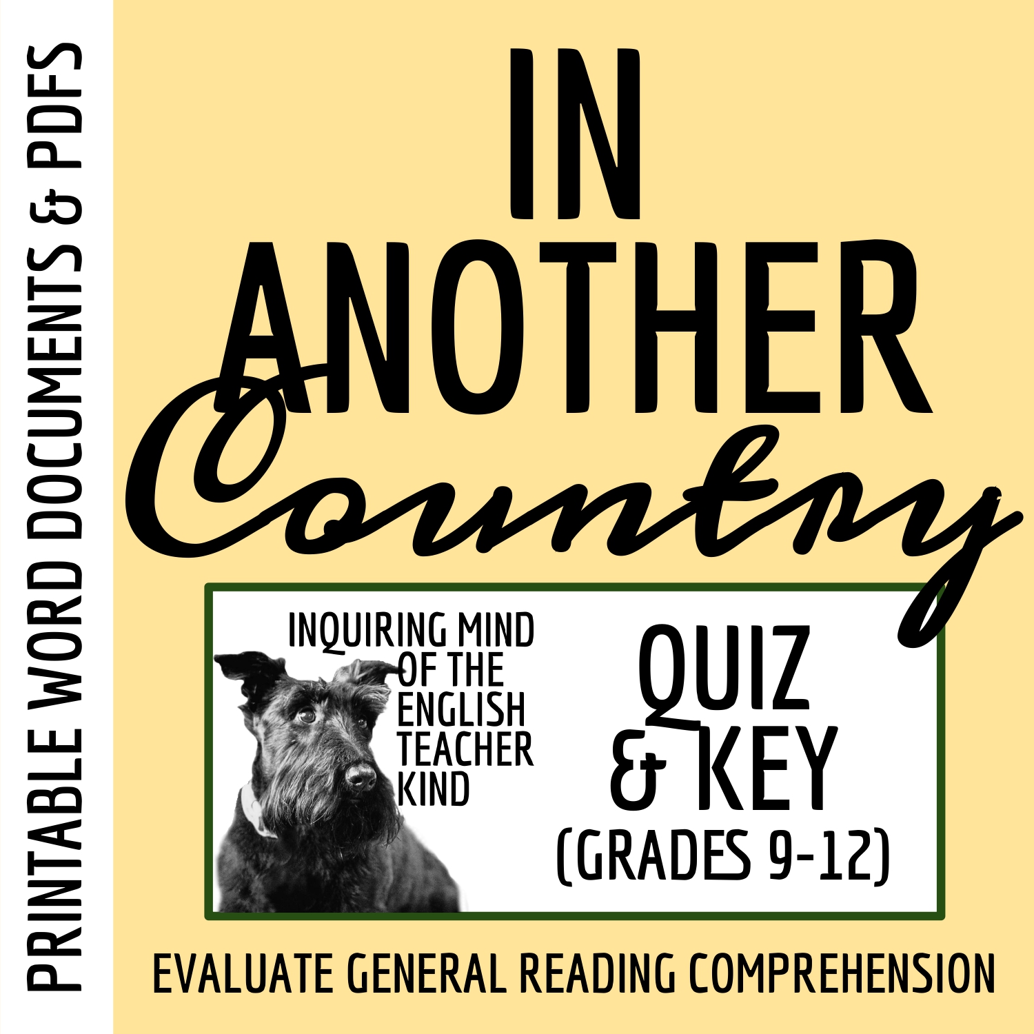 "In Another Country" by Ernest Hemingway Quiz and Answer Key for High School