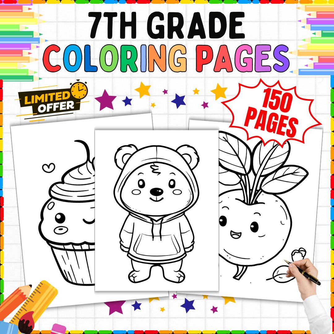 7th Grade Coloring Pages | 46 Pages | Back to School | Printable Activities