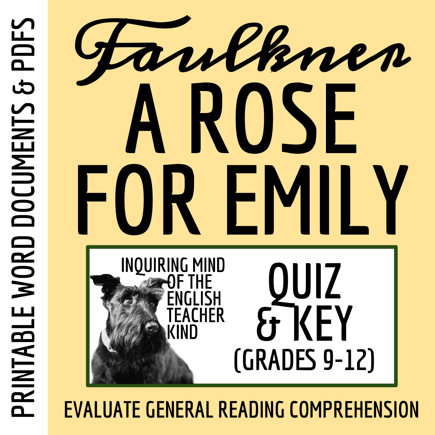 "A Rose for Emily" by William Faulkner Quiz and Answer Key for High School
