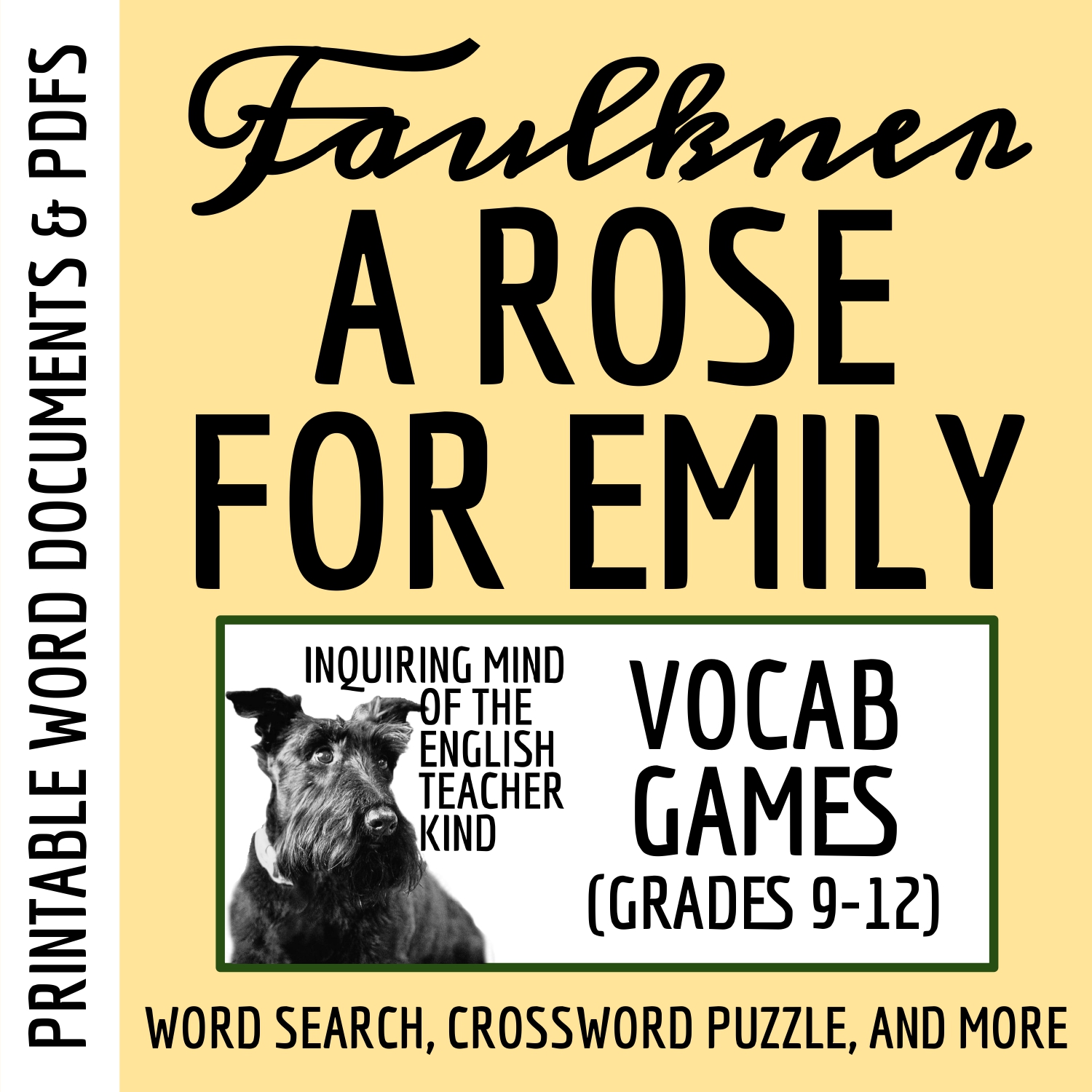 "A Rose for Emily" by William Faulkner Vocabulary Games for High School