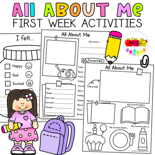 All About Me Worksheets First Day Week of School | Back to School ...