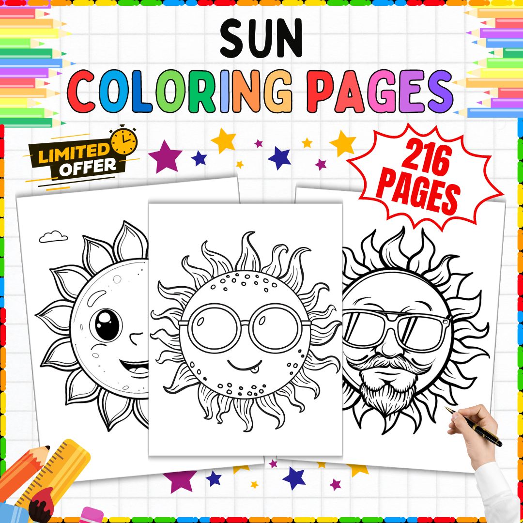200+ Sun Coloring Pages: Printable Art Activities for Kids (K, 1st - 2nd Grade)