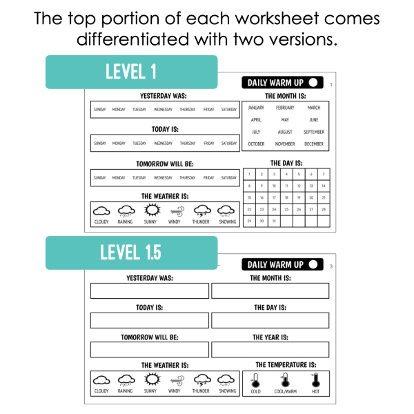 Life Skills Daily Warm Up Worksheets BUNDLE - Made By Teachers