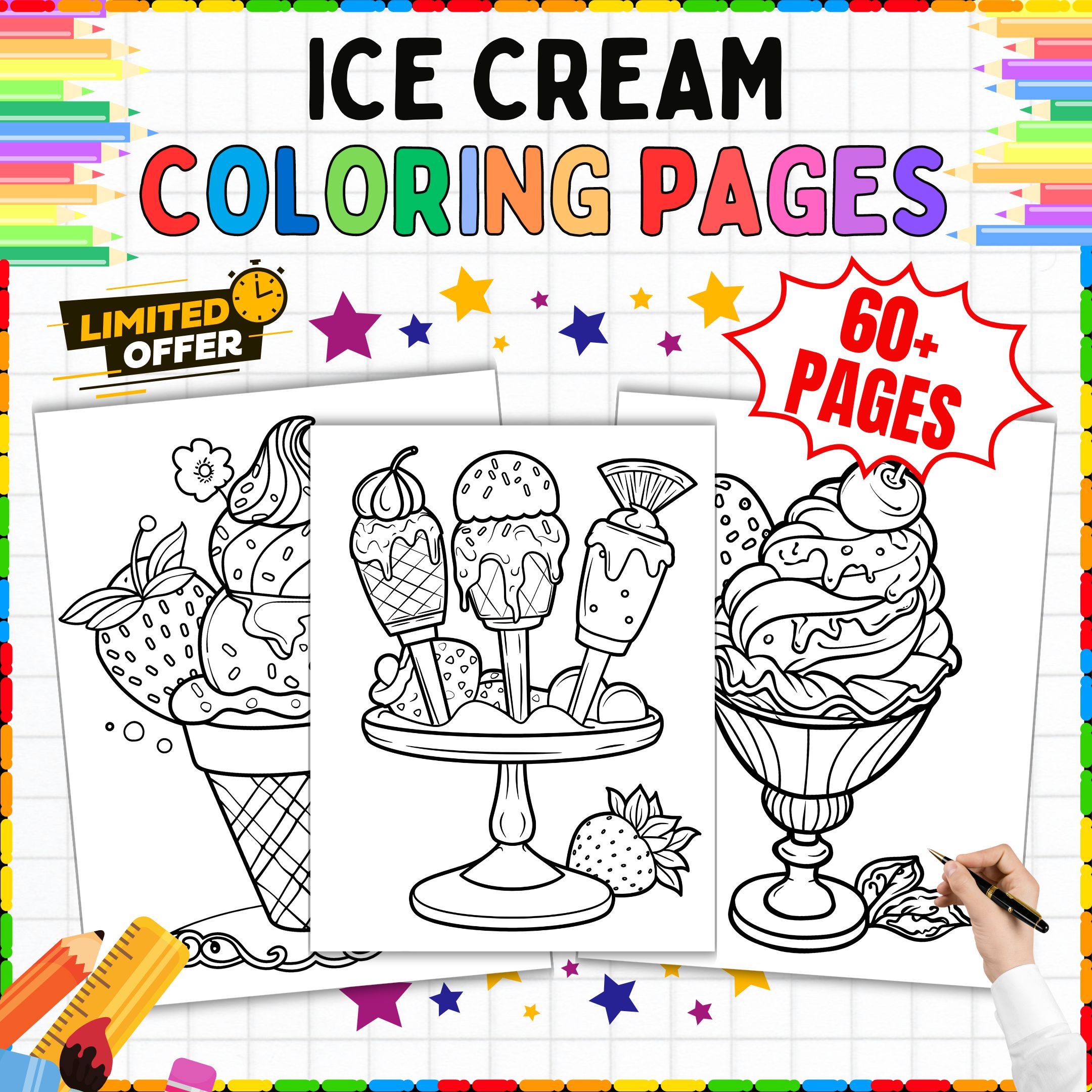 Ice Cream Coloring Pages: 60+ Sheets for Summer, Back to School, or Any Day!