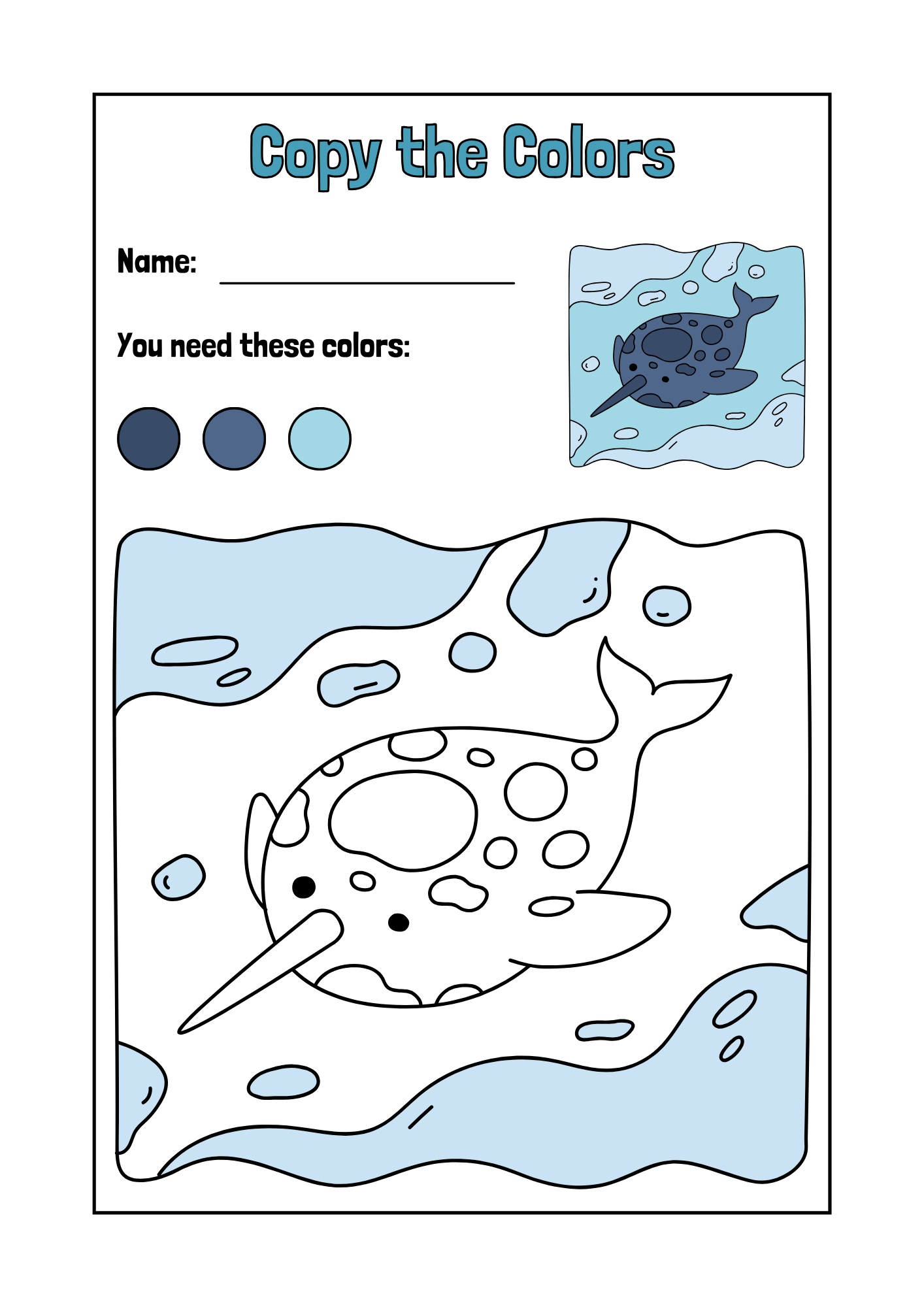Ocean Animals coloring pages easy & fun art back to school