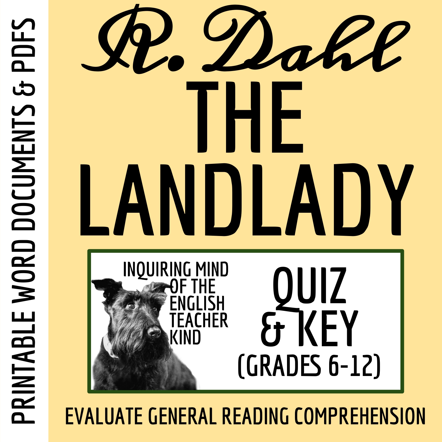 "The Landlady" by Roald Dahl Quiz and Answer Key