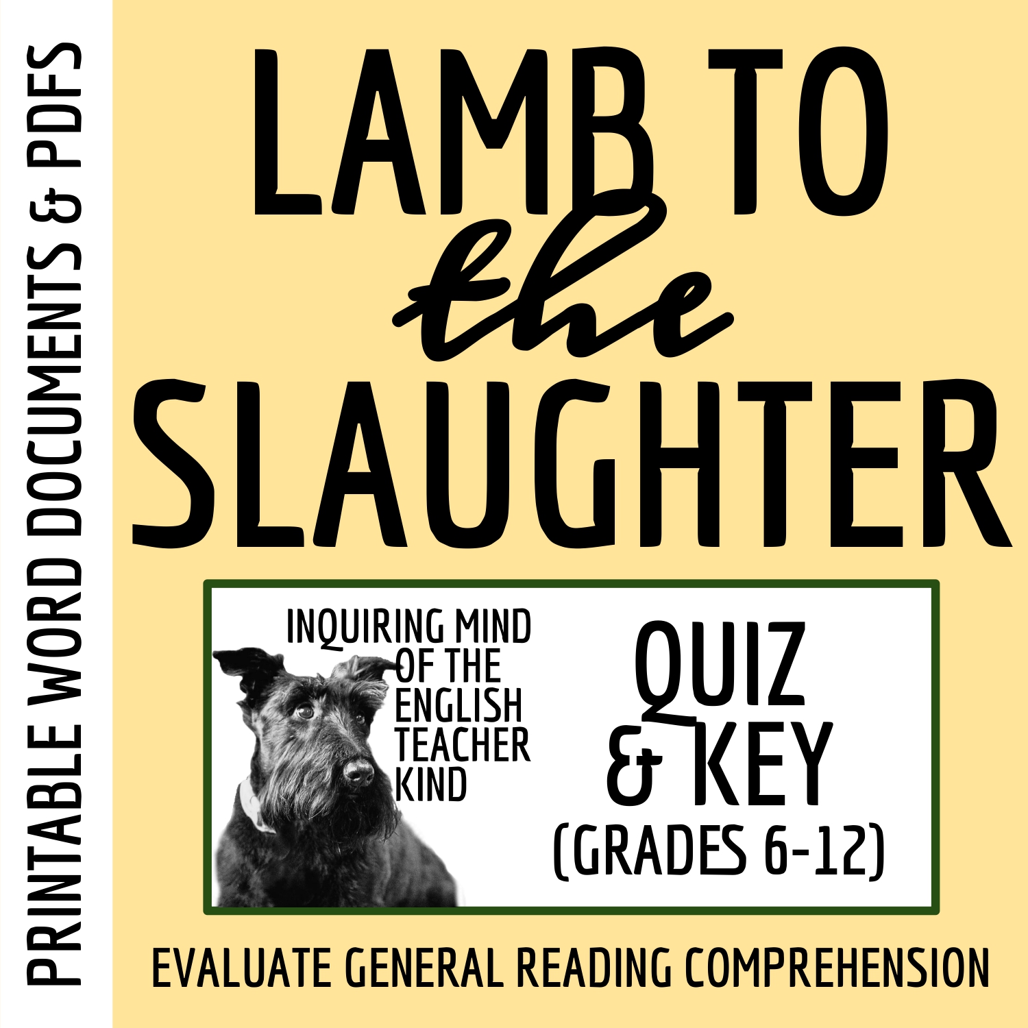 "Lamb to the Slaughter" by Roald Dahl Quiz and Answer Key