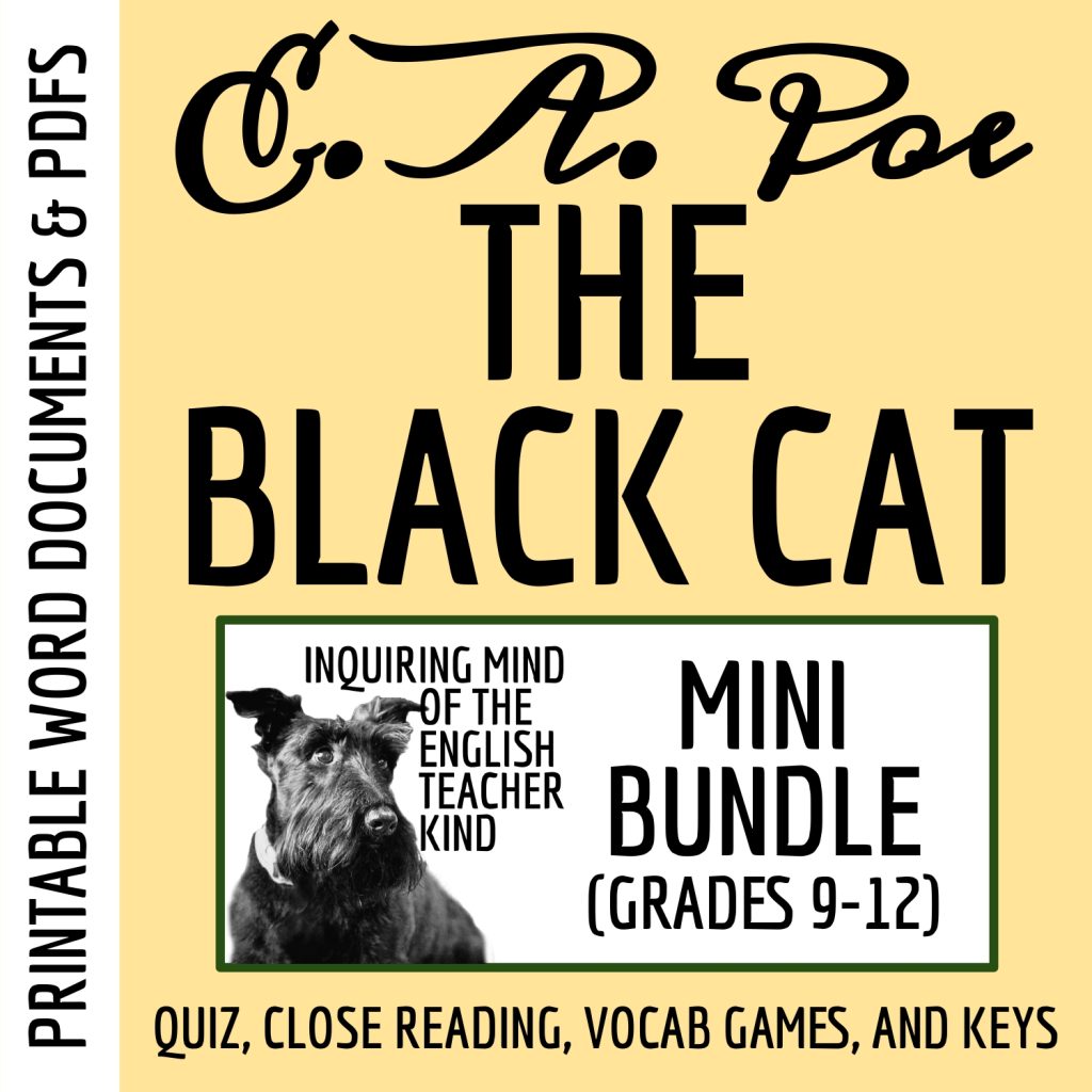 "The Black Cat" Quiz, Close Reading Worksheets, and Vocabulary Games ...