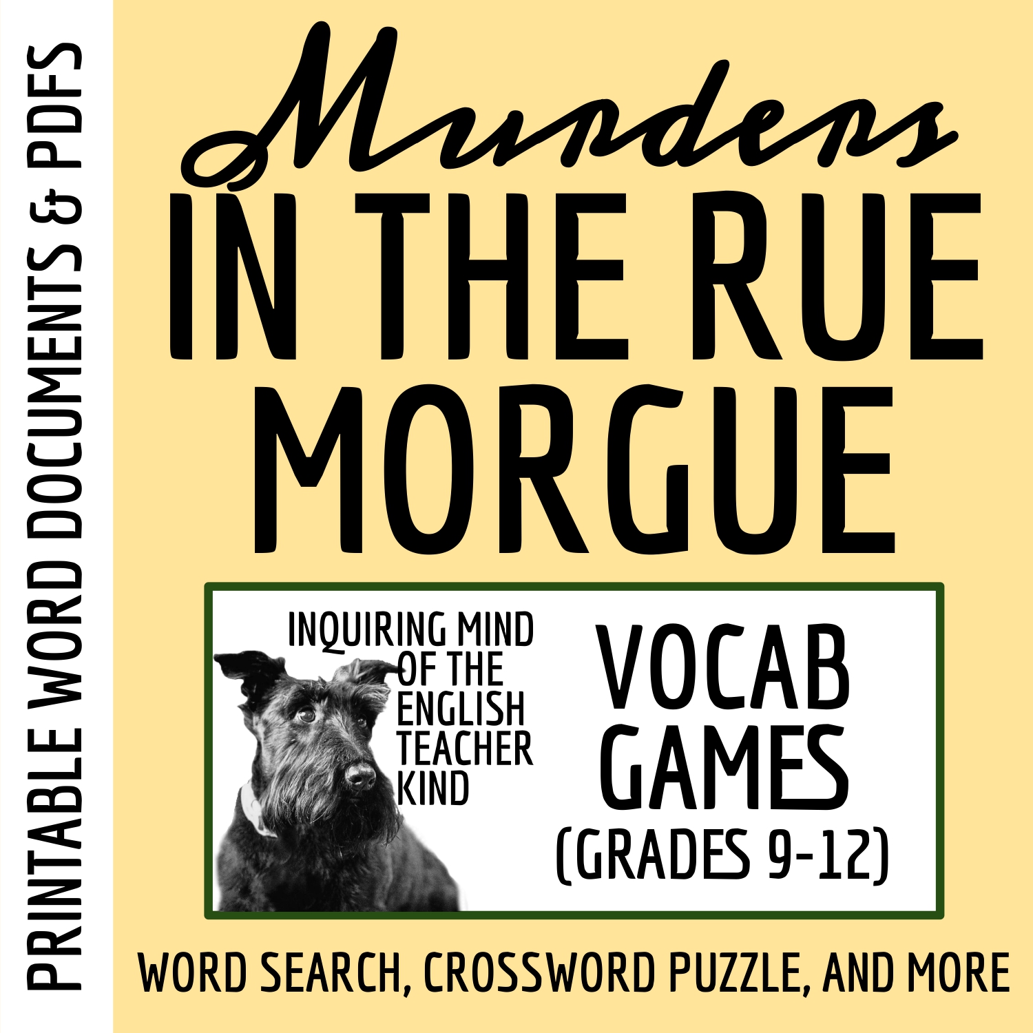 "The Murders in the Rue Morgue" Vocabulary Development Games and Activities
