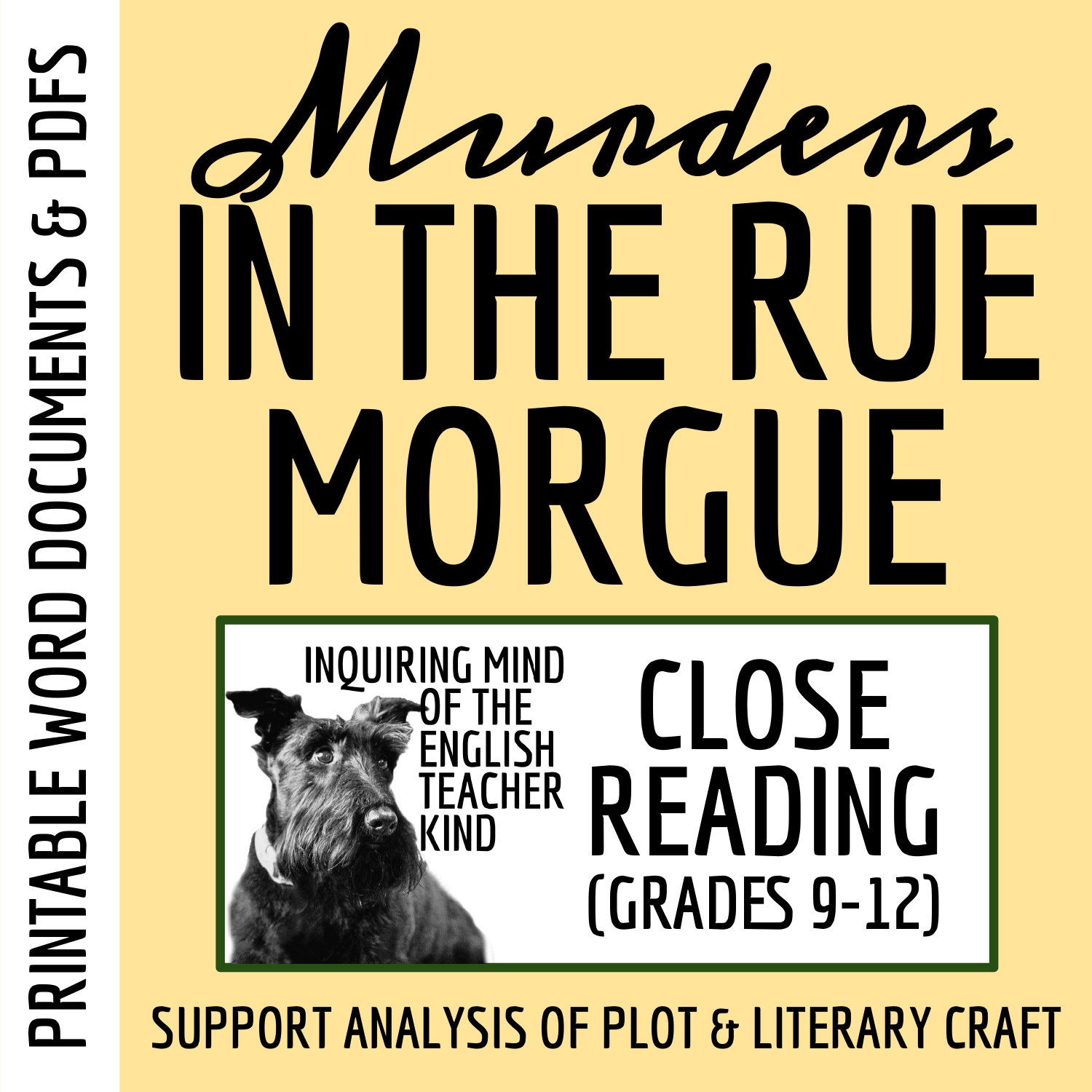 "The Murders in the Rue Morgue" Close Reading Analysis Worksheet