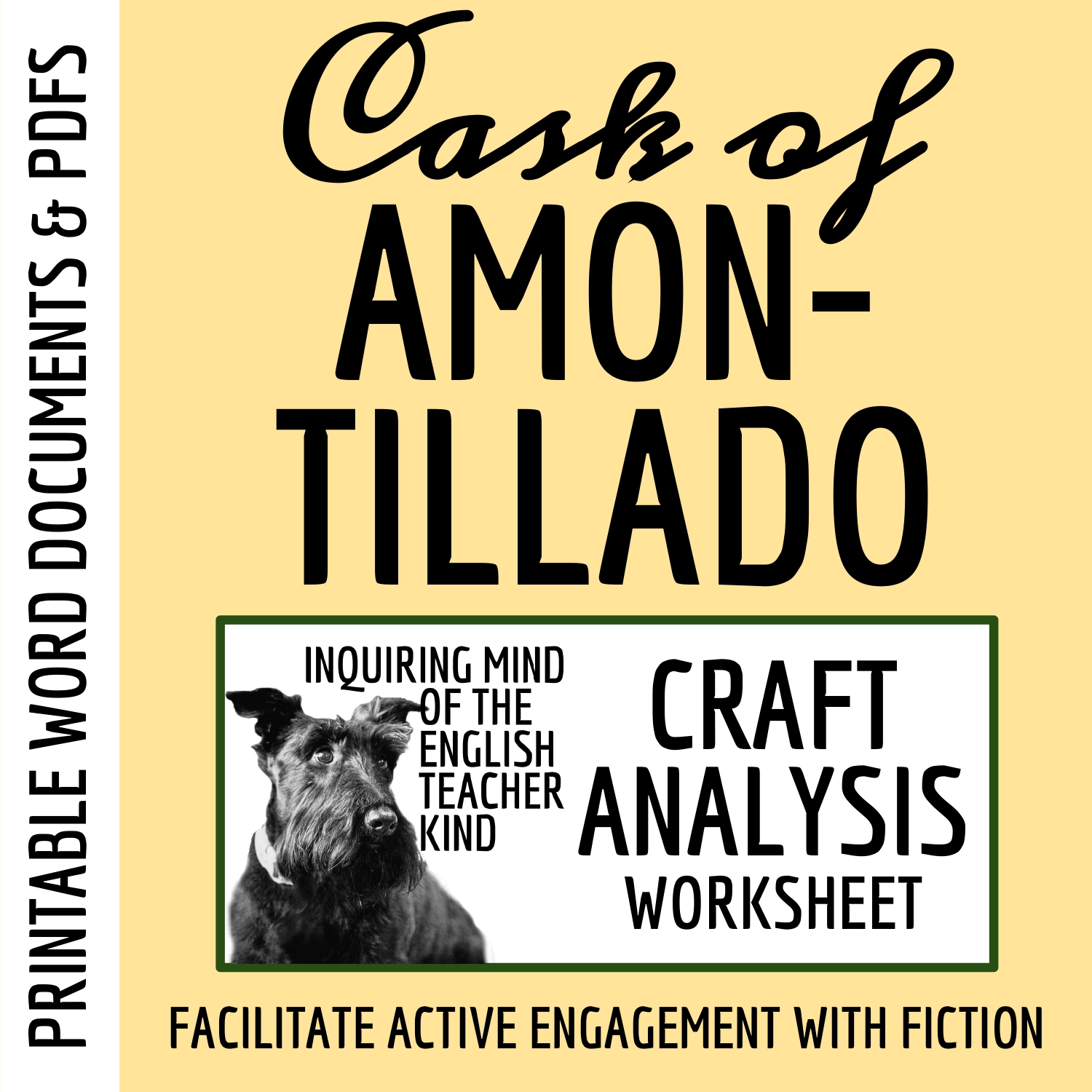 "The Cask of Amontillado" by Edgar Allan Poe Literary Craft Analysis Worksheet