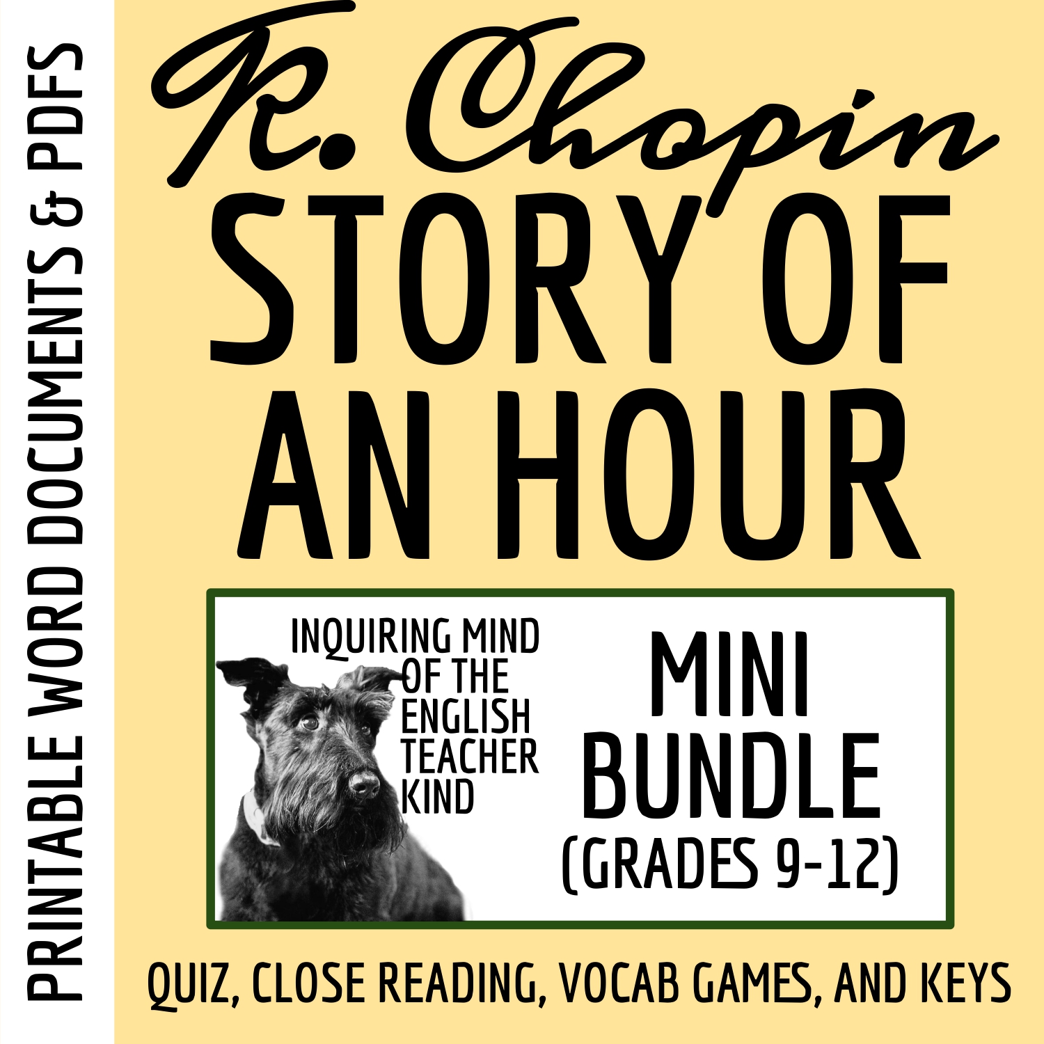 "The Story of an Hour" Quiz, Close Reading Activity, and Vocabulary Games Bundle