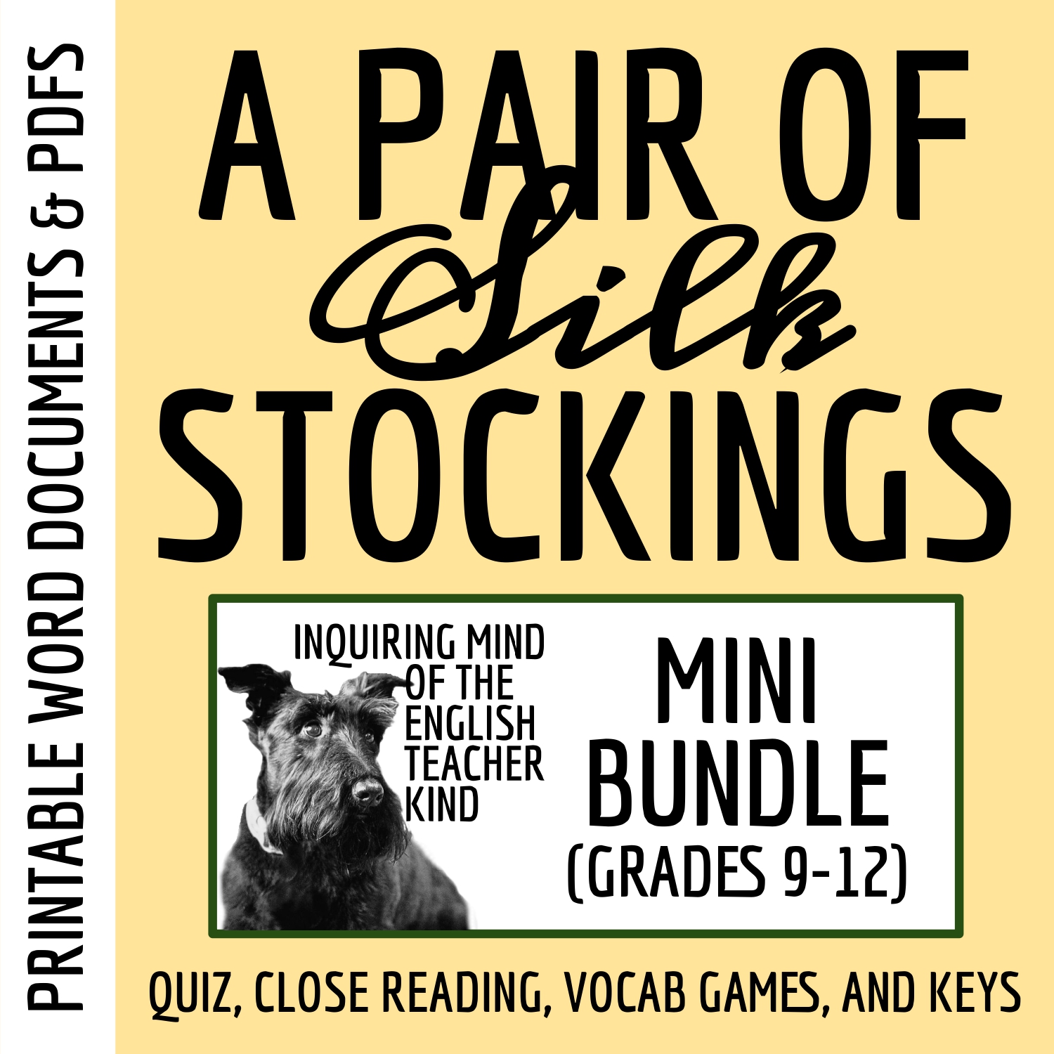 "A Pair of Silk Stockings" by Kate Chopin Quiz, Close Reading, and Vocabulary Games