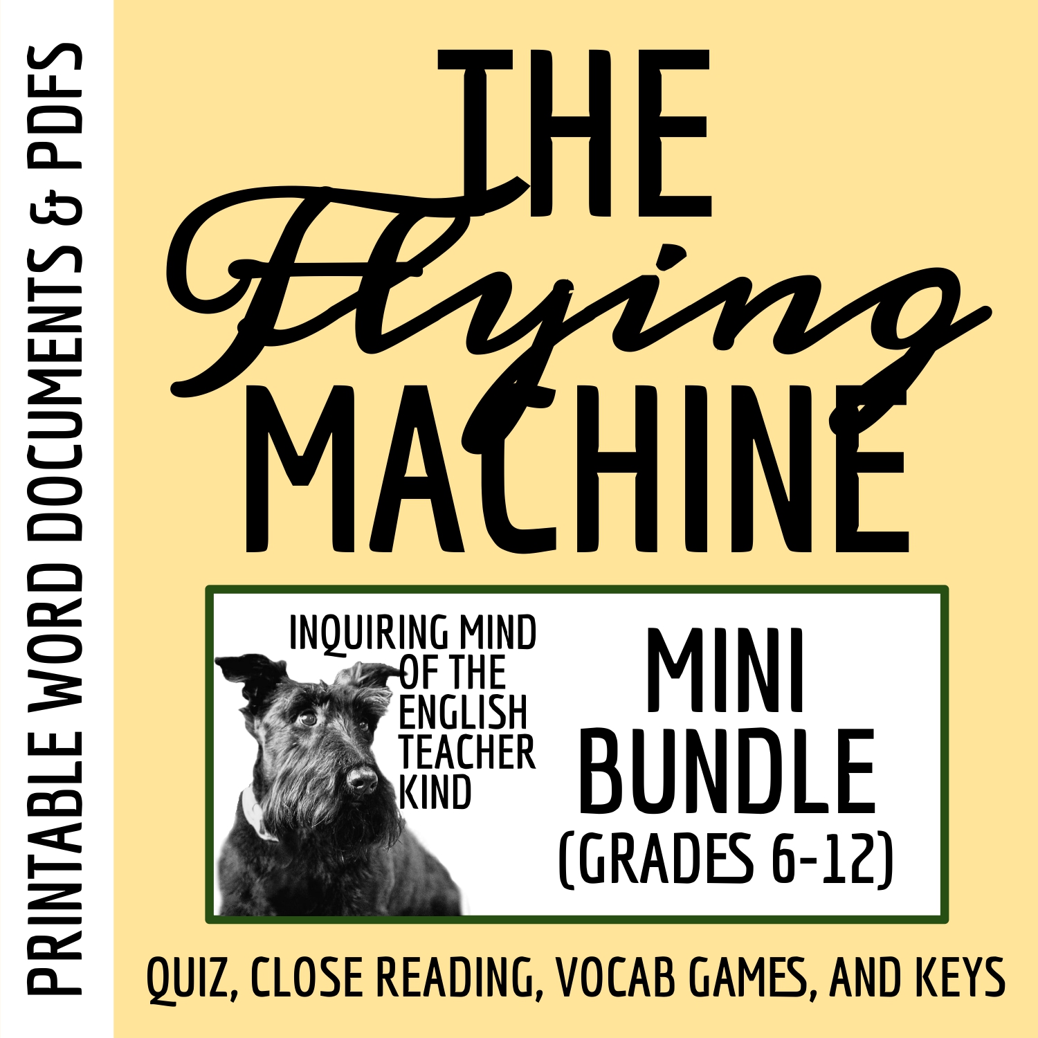 "The Flying Machine" by Ray Bradbury Quiz, Close Reading, and Vocabulary Games