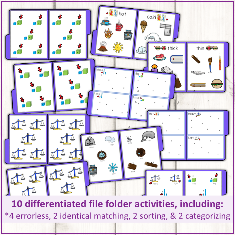 Comparative Language Adapted Books File Folders and Clip Cards Adapted ...