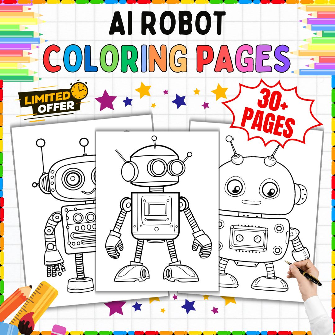 30+ Robots Coloring Pages AI, Technology, Printable Artificial intelligence