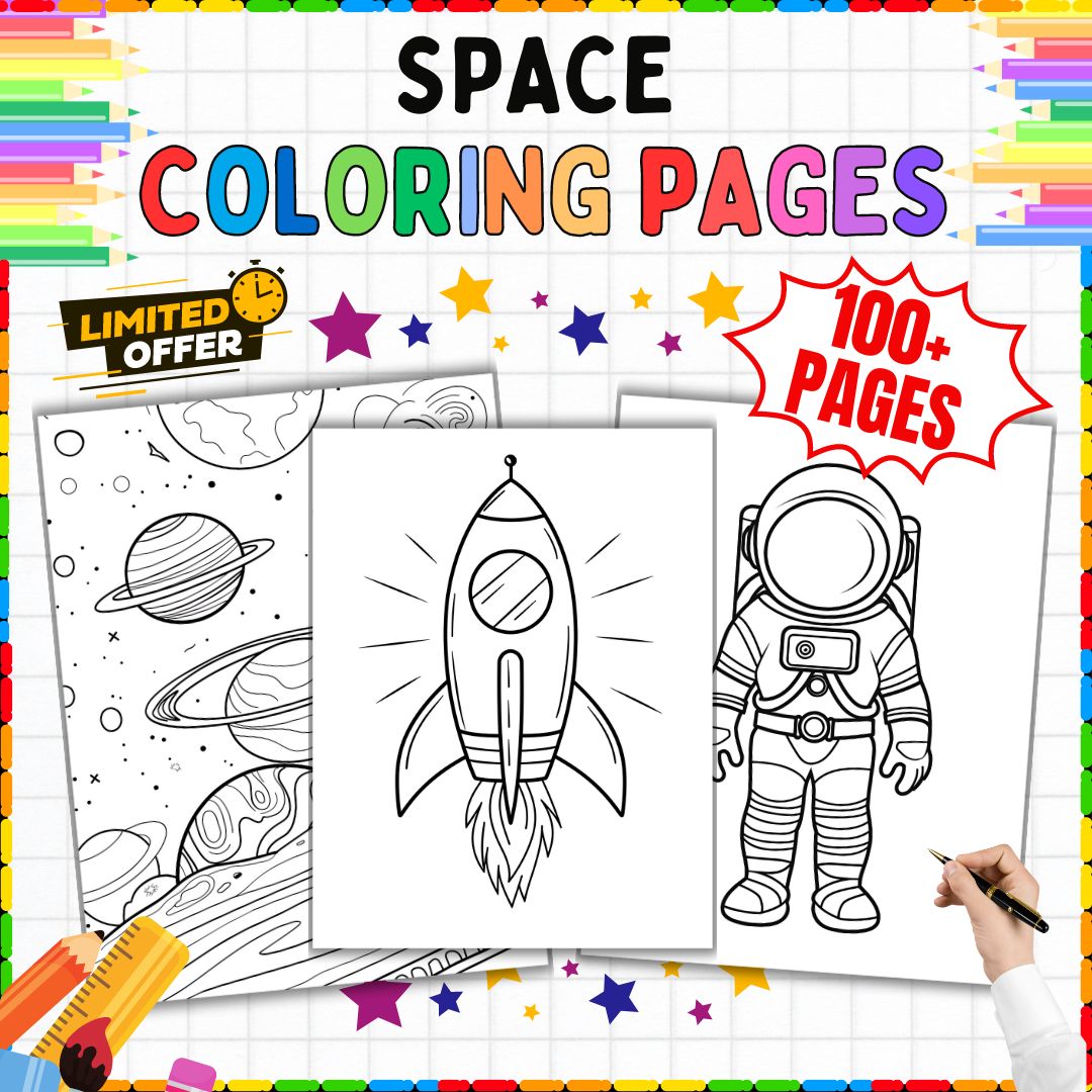 100+ Space Coloring Pages Printable Activities for Preschool To 4th Grade