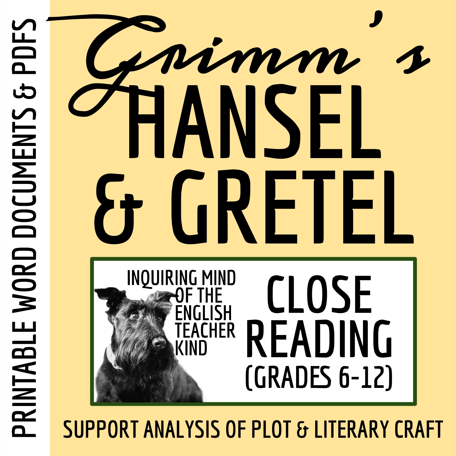 "Hansel and Gretel" by the Brothers Grimm Close Reading Analysis Worksheet