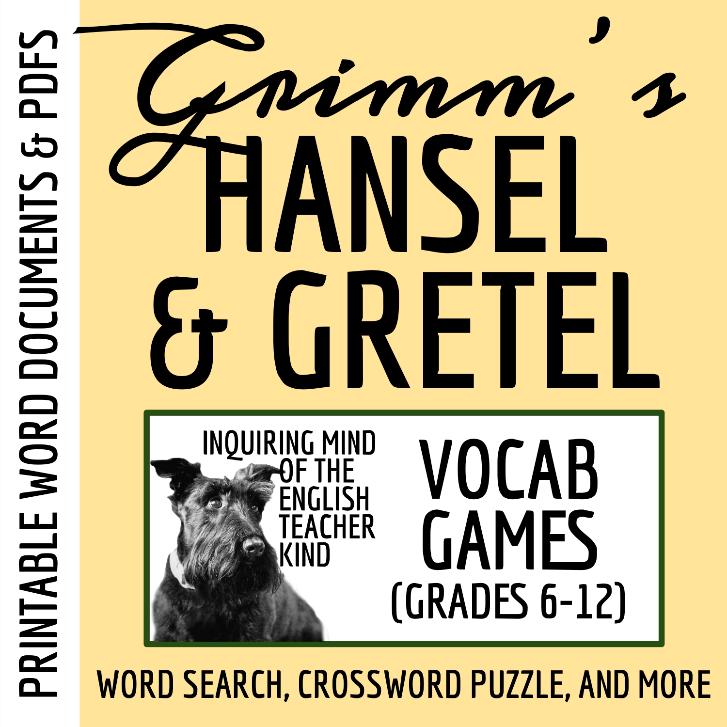 "Hansel and Gretel" by the Brothers Grimm Vocabulary Games and Activities