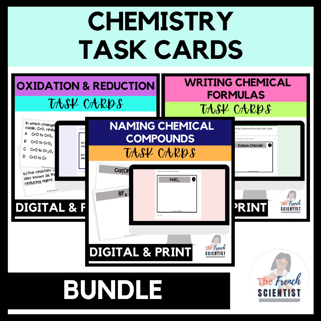 CHEMISTRY 3 Sets of 40 Task Cards Review Activity BUNDLE