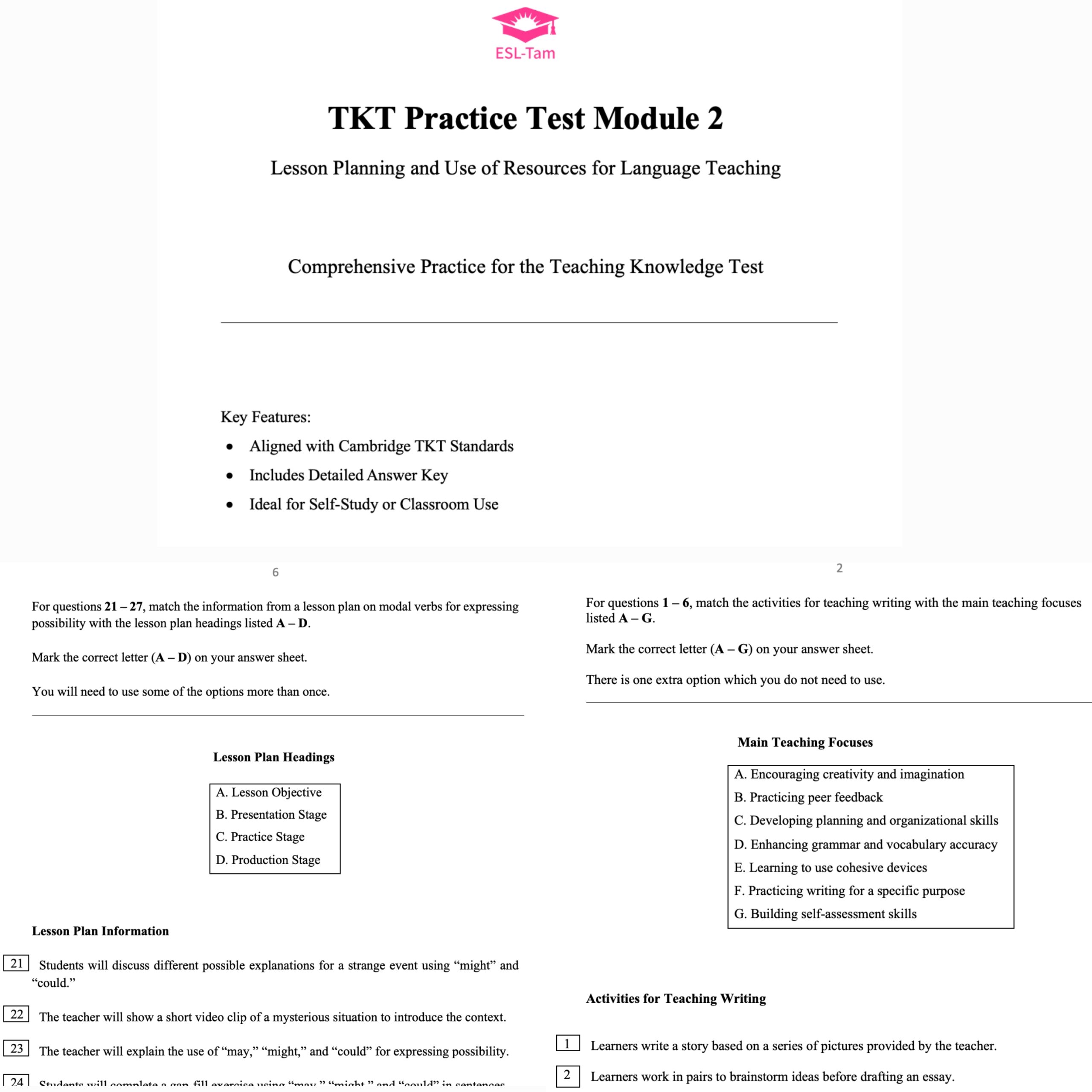 TKT Module 1 Practice Test – Background to Language Learning and ...