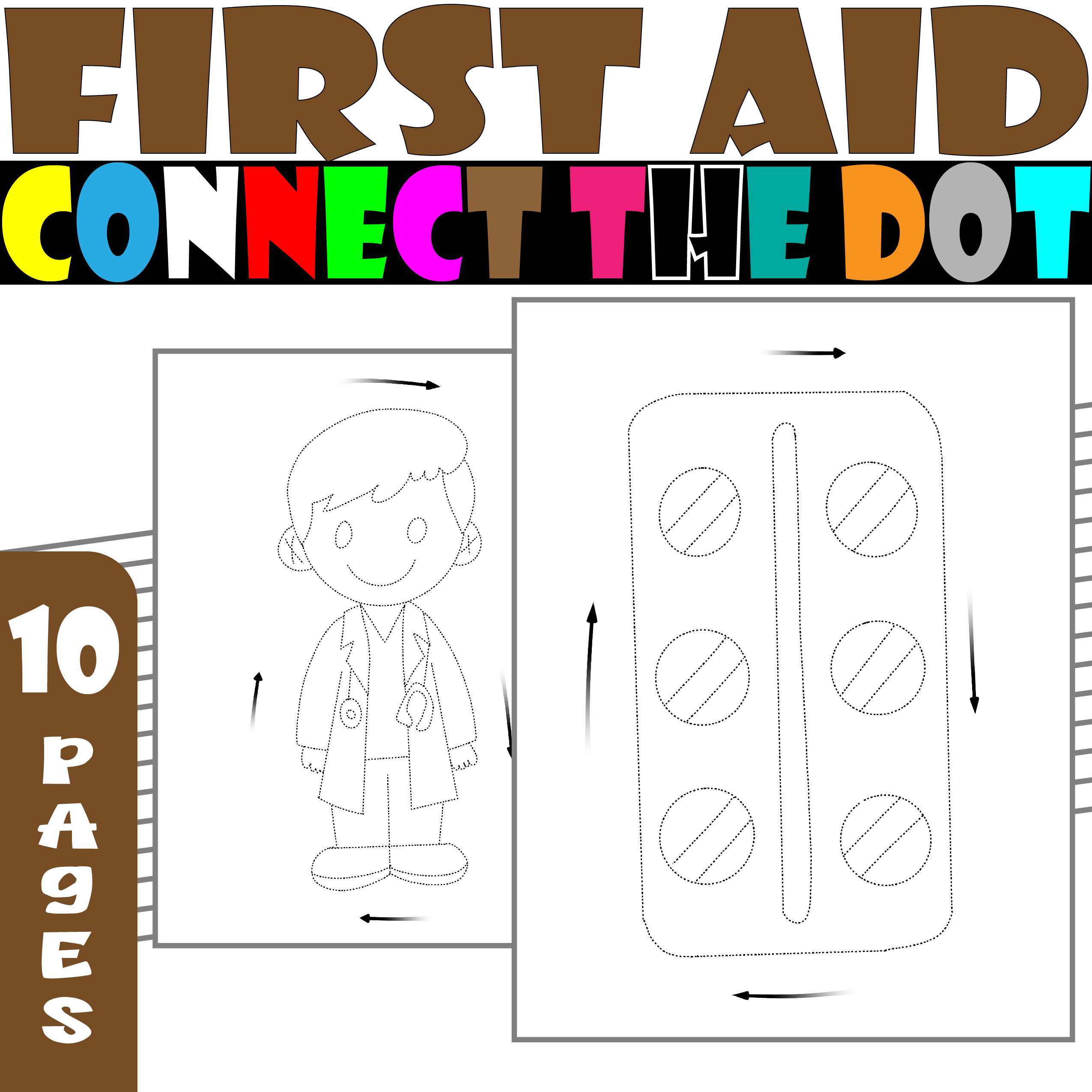 First Aid Connect the dots , First Aid Coloring and Connect The Dots