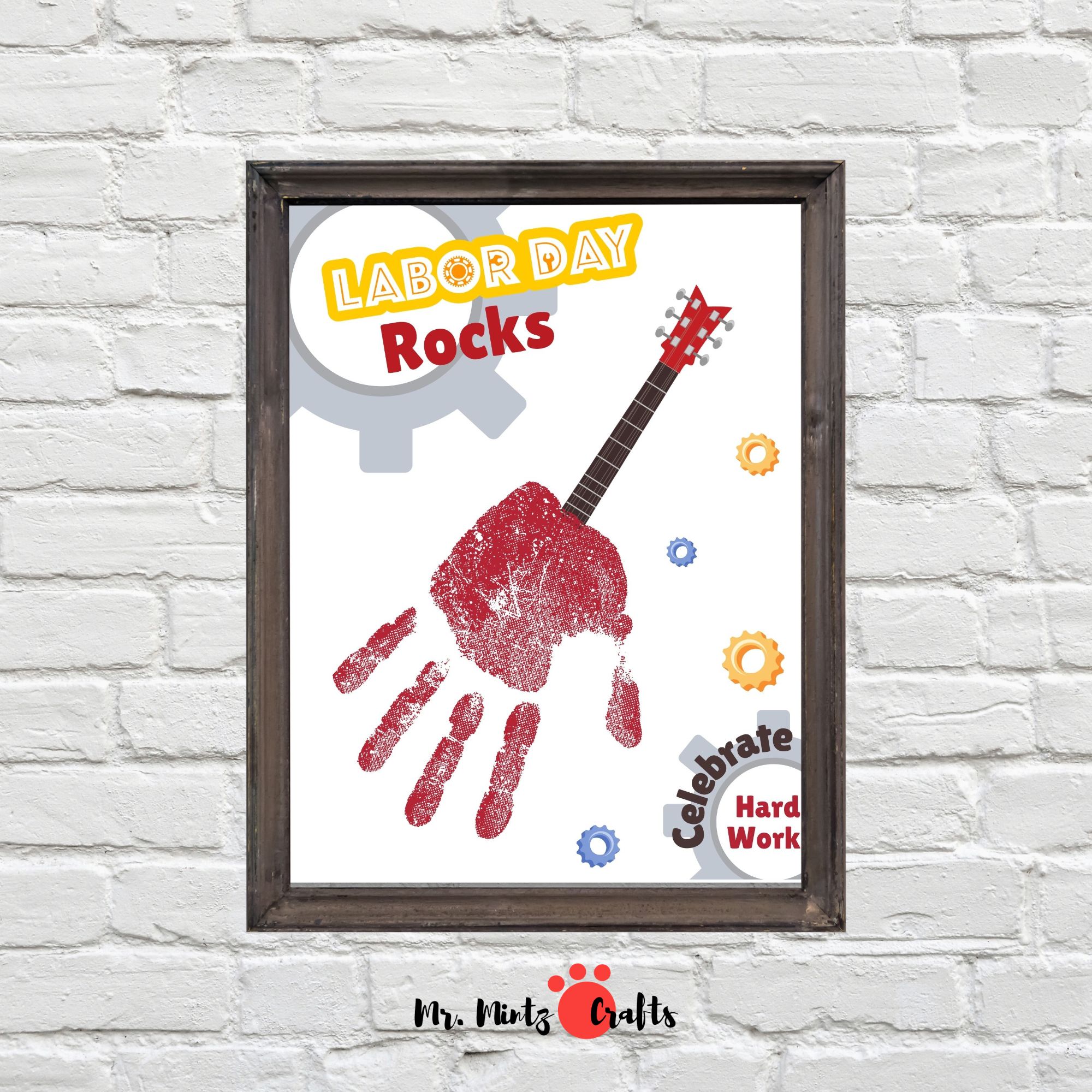 Labor Day Rocks Handprint Craft - Celebrate Hard Work with Kids