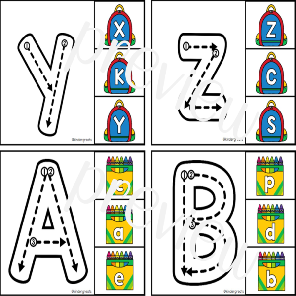 Back to School Alphabet and Number Trace and Clip Cards Bundle | Made ...