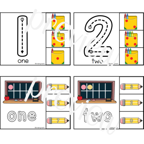 Back to School Alphabet and Number Trace and Clip Cards Bundle | Made ...