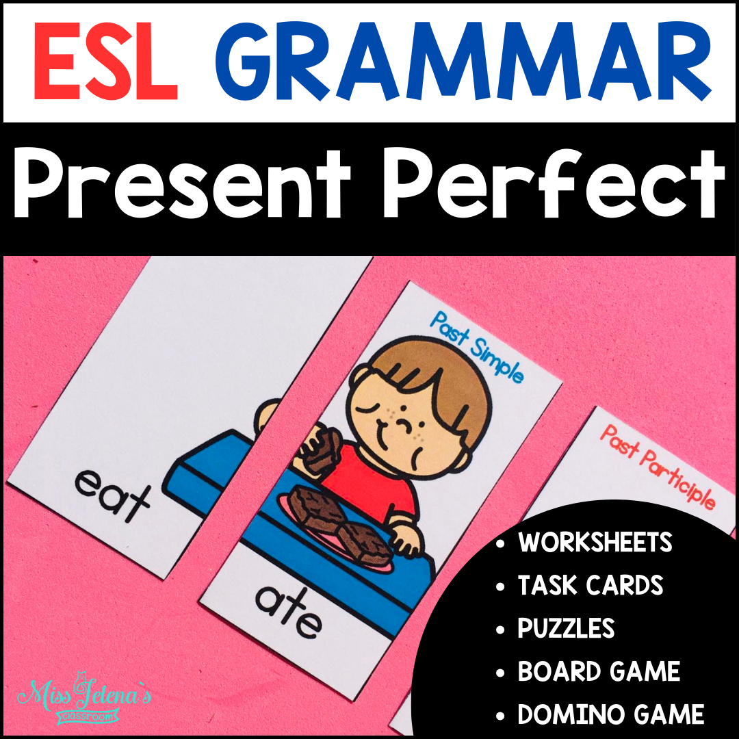 ESL Present Perfect Tense Worksheets, Games, Task cards and Puzzles